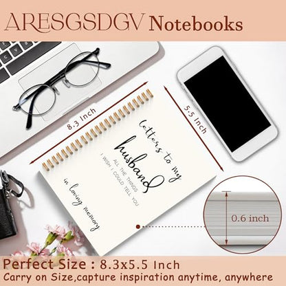 Grief Journal for Loss of Husband, Memorial Gifts Notebooks for Note Taking, Loss of Husband Sympathy Gift, Letters to My Husbands Spiral Notebook 5.5x8.3 Inch - color: Husband White