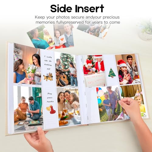 Photo Album 4x6 Vertical 600 Photos with Writing Space, Beige - color: Beige