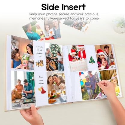 Photo Album 4x6 Vertical 600 Photos with Writing Space, Beige - color: Beige