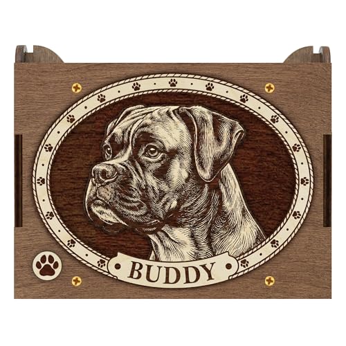 Boxer Dog Custom Memorial Music Box | Voice Recording or Favorite Song, Memory Box, Photo Image Print Inside