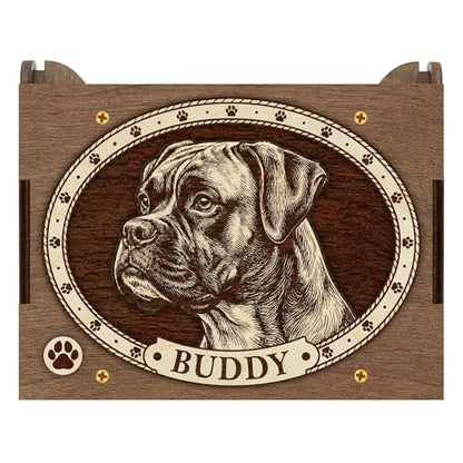 Boxer Dog Custom Memorial Music Box | Voice Recording or Favorite Song, Memory Box, Photo Image Print Inside