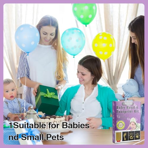 OPASYO 4 Pack Baby Footprint Kit & Dog Paw Print Kit,Inkless Hand and Footprint Kit for Newborns, Pets,Safe Non-Toxic Clean-Touch Ink Pad,12 Keepsake Cards, Washable & Mess-Free (Gold) - color: Gold