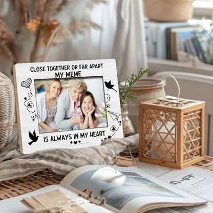 Meme Grandma Memorial Gifts Picture Frames 5x7, Sympathy Bereavement Gifts for Loss of Grandmother, My Meme Is Always in My Heart Grandmother Memory Picture Photo Frame - color: Jn 4
