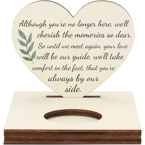 Memorial Tealight Candle Holder with “Always by Our Side” Poem Verse, Heart-Shaped Remembrance Plaque, Sympathy Bereavement Gift, LMM10 - color: Always By Our Side