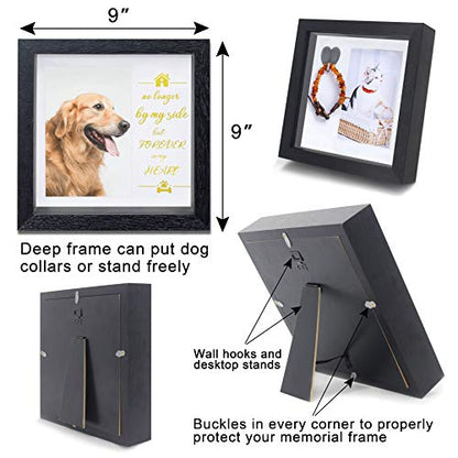 KCRasan Pet Picture Frame Memorial - Dog Memorial Sentiment Frame, Black - color: Black