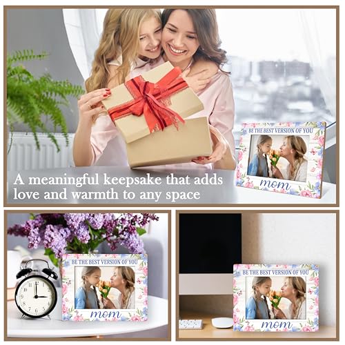 ISOVF Mothers Day Mom Picture Frame | Love You Forever Family Mothers Day Gifts | Rustic Wood 5X7 Mom & Me Photo Frame For Desk Display | A10 - style: first mothers day