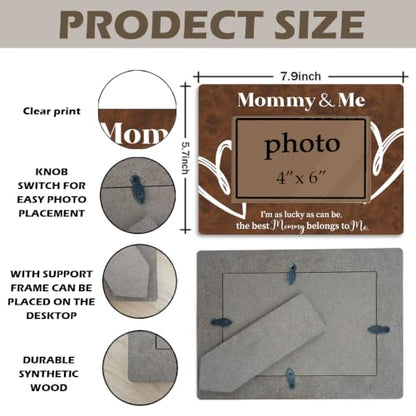 Mommy and Me Picture Frame, New Mom and First Time Mom Gifts, The Best Mommy Belongs to Me, Mothers Day Gifts Wooden Photo Frame Fitting a 4x6 Inch Photo - color: Mommy and Me