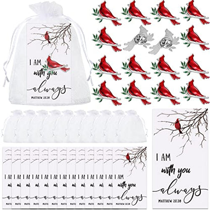 Geosar 150 Pcs Cardinal Pins Bulk Funeral Favors for Gifts, Classic - style: Classic