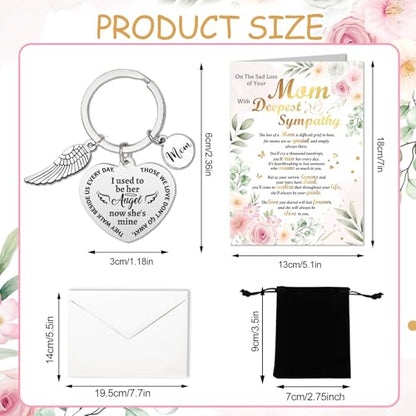 HOWAF On The Sad Loss of Your Mom Sympathy Card with Memorial Keyring, Thinking of You condolences card for Memorial Gift, Sympathy Gifts Loss of Mom