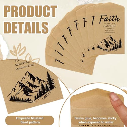100 Pcs Poppy Memorial Day Envelopes/Mustard Seed of Faith Envelopes No Seed (Mustard Seed)