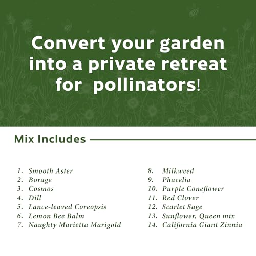 Botanical Interests Precious Pollinators Flower Mix Seed Shaker – Covers 800 sq ft, 14 Native Flowers & Herbs, Supports Pollinators, Annuals & Perennials, Eco-Friendly Recyclable Container