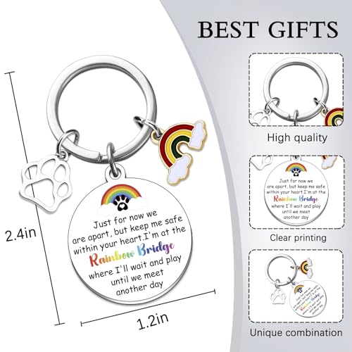 Dog Memorial Gifts for Loss of Dog Rainbow Bridge Keychain Pet Loss Gift | Dog Passing Away Gifts Pet Remembrance Gift In Memory of Dog Pets Loss Sympathy Gift Pet Memorial Keychain