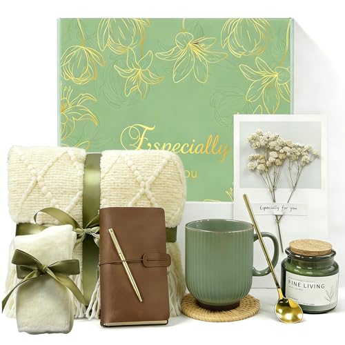 Get Well Soon Gift Baskets for Women Self Care Gifts, Sympathy Gifts After Surgery Thinking of You Gifts, White Bed Blankets Inspirational Birthday Gift for Mom Wife Sister Friends