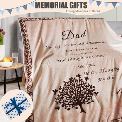 Memorial Blanket for Loss of Dad - Sympathy Gift (50"x60", Letter Print) - size: 50"x60"