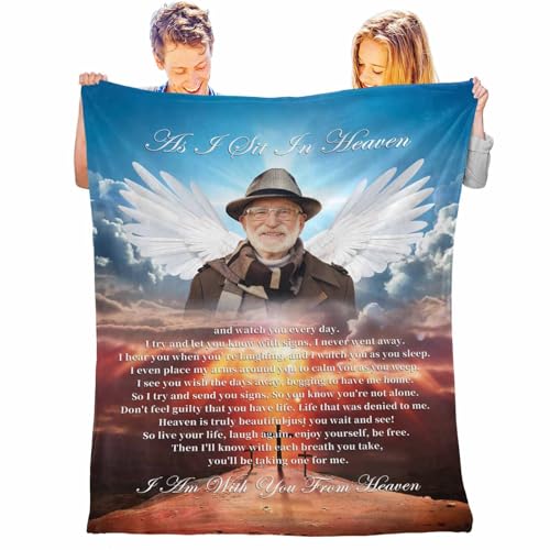 Custom Memorial Blanket, Custom Picture Blankets in Loving Memory Personalized Photo Blanket Memory of Loved One Gifts for Loss of Dad Mom Husband Wife Friend - color: Color 27