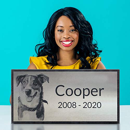 PlaqueMaker Stainless Steel and Granite Memorial Headstone - Markers for Lost Family Members, Infants, Loved Ones, Friends, Dogs, Cats, and Other Family Pets. (24 x 12 x 2) - size: 24 x 12 x 2"