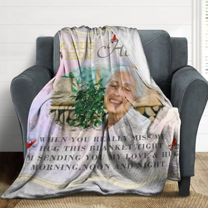 Artsadd Custom Memorial Blankets for Loss of Loved One - A Hug from Heanven Sympathy Blanket Loss of Dad Mom Husband Wife Friend in Loving Memory Blanket Personalized - Remembrance Blankets - color: A-3