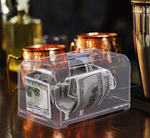 Polmart Tip / Donation / Suggestion / Business Card Collection Box with Lock (Clear Color / Transparent)