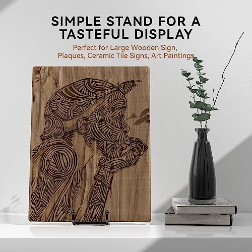 IPAME 4 Pack 10 Inch Large Plate Stands for Display - Metal Square Wire Plate Holder Display Stand + Picture Stand for Book, Platter, Plaque, Photo Easel - size: 10 Inch