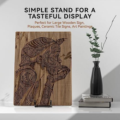 IPAME 4 Pack 10 Inch Large Plate Stands for Display - Metal Square Wire Plate Holder Display Stand + Picture Stand for Book, Platter, Plaque, Photo Easel - size: 10 Inch