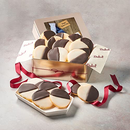 Dulcet Gift Baskets NY Style Black & White Cookies Favorite Gift Tin- Great for Thinking of You Gifts -holiday Celebrations-Get Well Thank You & Sympathy Wishes for Men, Women, Girls, boys - color: Father's Day