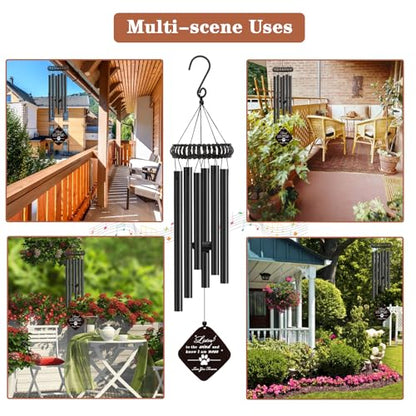 VENBEEL Dog Memorial Gifts for Loss of Dog, 28" Pet Memorial Wind Chime, Loss of Pet Sympathy Passing Away Remembrance Bereavement Gift - color: E-square-black