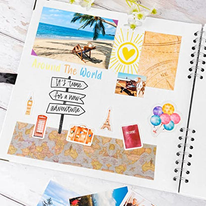 Scrapbook Album, 70 Pages, 10 x 10 Inch, White Photo Album, Scrap Book | Hardcover with Thick 200 GSM Kraft Paper, Ideal for Your Scrapbooking Albums, Art & Craft Projects (White, 10 x 10 Inch) - color: White, size: 10 X 10 Inch