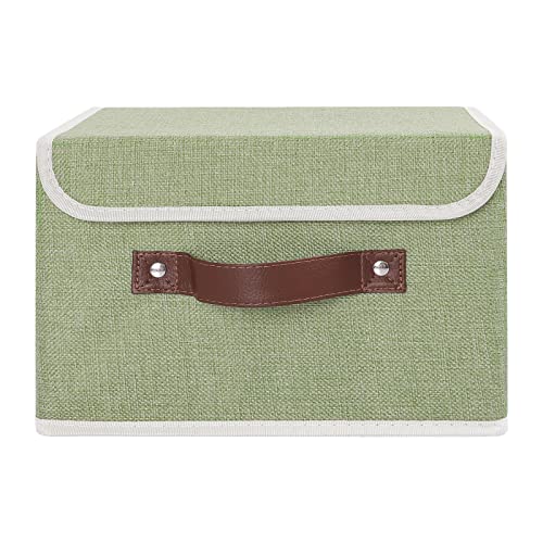 ANMINY Fabric Storage Box Bins with Lids, Green, 10"x8"x7" - color: Mint Green, size: Small (Pack of 1)