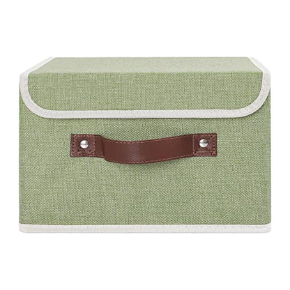 ANMINY Fabric Storage Box Bins with Lids, Green, 10"x8"x7" - color: Mint Green, size: Small (Pack of 1)