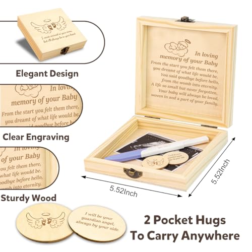 Miscarriage Gifts for Mothers Dad Miscarriage Memorial Wooden Box Loss of Baby Sympathy Keepsake Gifts Baby Loss Memorial Gift Bereavement Gift for Loss of Child