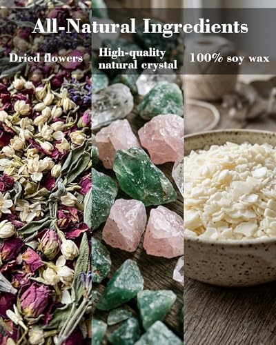 Healing Energy Candle, Negative Energy Cleansing,Soy Aromatherapy, Handmade Crystal Candle for Soothing.(Healing) - style: Healing