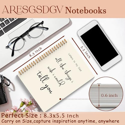 Grief Journal for Loss of Father, Memorial Gifts Notebooks for Note Taking, Loss of Father Sympathy Gift, Letters to My Dad Spiral Notebook 5.5x8.3 Inch - color: To Dad White