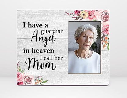 Orchroma Memorial Picture Frame,in Memory of Loved One Gifts,Bereavement Condolences Gifts,I Have a Guardian Angel in Heaven I Call Her Mom 8x10 Photo Frame - color: I Have a Guardian Angel Mom