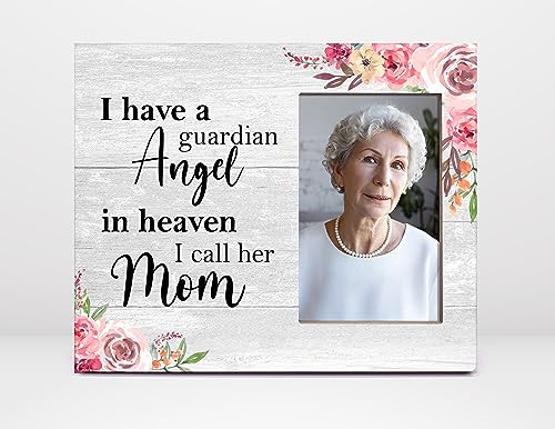 Orchroma Memorial Picture Frame,in Memory of Loved One Gifts,Bereavement Condolences Gifts,I Have a Guardian Angel in Heaven I Call Her Mom 8x10 Photo Frame - color: I Have a Guardian Angel Mom