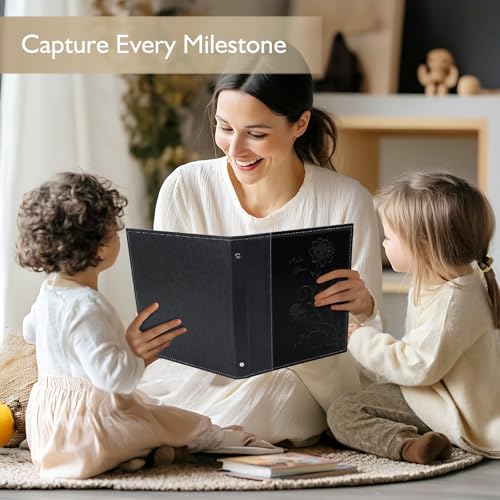 Photo Album 8x10 2 Packs Clear Pages Pockets Leathe Cover Slip Slide in Photo Album Each Holds 50 Vertical 8x10 Photos Picture Book for Wedding Family (Black) - color: Black, size: 50 Pockets/2PK