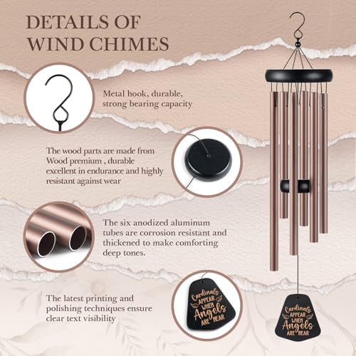 SteadStyle Sympathy Gifts for Loss of Loved One, Memorial Wind Chimes 26 in