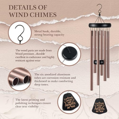 SteadStyle Sympathy Gifts for Loss of Loved One, Memorial Wind Chimes 26 in