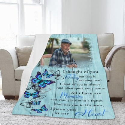 Personalized Memorial Blanket for Loss of Loved Dad Mom Husband Wife - color: Memorial Blanket 04