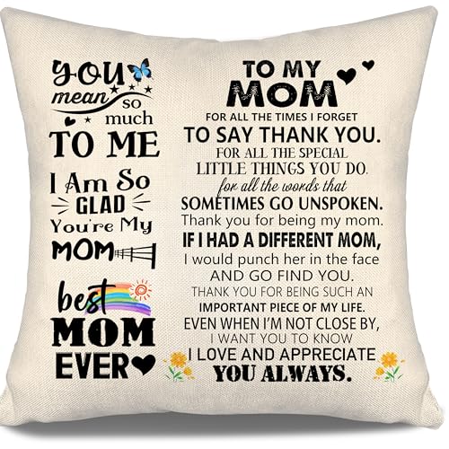 for All The Times I Forget to Say Thank You Throw Pillow Covers for Mom Mommy Mother from Daughter Son Birthday Mother's Day Mom Present Ideas (mom) - color: Mom
