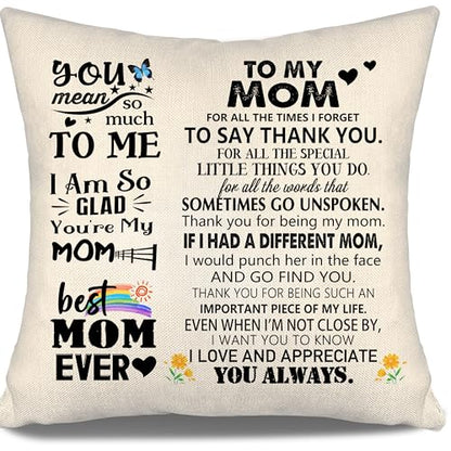 for All The Times I Forget to Say Thank You Throw Pillow Covers for Mom Mommy Mother from Daughter Son Birthday Mother's Day Mom Present Ideas (mom) - color: Mom