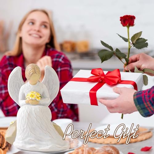Guardian Angel Statues and Figurines, Hand-Painted Collectible Sculpture | Resin Angels Decorativos, Ornaments Mom Birthday Gifts, Home Decor Ornament - style: Guardian Angel