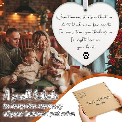 Pet Memorial Ornament Gifts, Loss of Dog Sympathy Card, Bracelet, Keychain | Memorial Bracelet for Pet Loss, Dog Passing Away Keychain, Loss of Dog Sympathy Gift, When Tomorrow Starts Without Me Cat