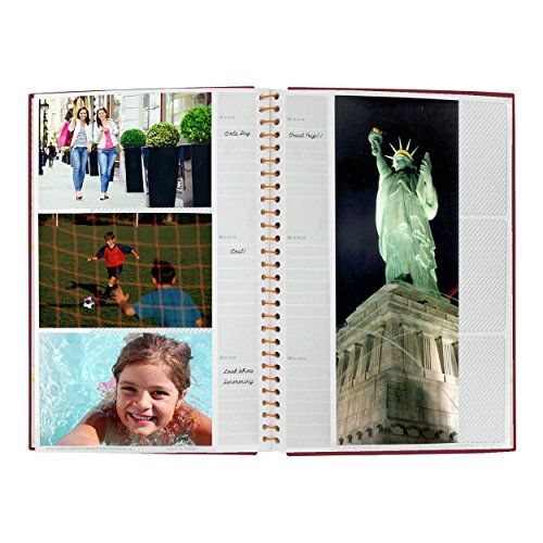 Spiral Bound Photo Album 300 Bi-Directional Memo Pockets Hold 4x6 Photos, Burgundy (Pack of 4) - color: Burgundy, size: 300 Pockets 4"x6" (Pack of 4)
