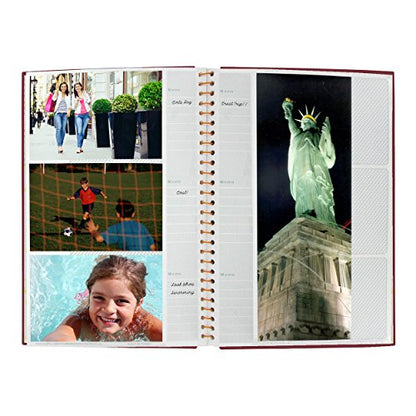 Spiral Bound Photo Album 300 Bi-Directional Memo Pockets Hold 4x6 Photos, Burgundy (Pack of 4) - color: Burgundy, size: 300 Pockets 4"x6" (Pack of 4)