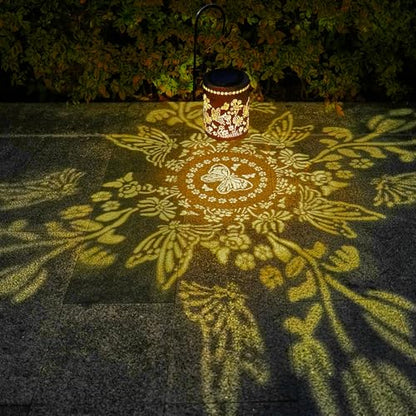 Solar Lantern Outdoor, Butterfly Decorative Hanging Lantern | 13.4", Upgraded Solar Panel & 2000mAh Battery, Outdoor Waterproof Garden Decor for Patio Yard, Gifts for Women Mom Grandma - style: Butterfly
