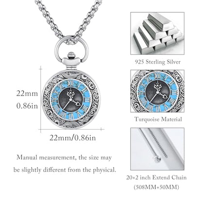 TUGHRA Mother's Day Gifts Gold Locket Necklaces for Women, 925 Sterling Silver Heart Photo Lockets Memorial Keepsake Jewelry Gift for Mom, Wife, Daughter - style: 2766-Timer