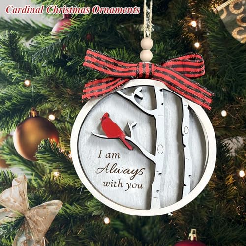 Cardinals Gifts, Red Cardinal Wooden Memorial Ornaments, Sympathy Gifts for Loss of Loved One, Grief Gifts, Bereavement Gift Ideas, Remembrance Memorial Gift for Loss of Mom, Cardinal Christmas Decor - style: 1 Cardinal Birds