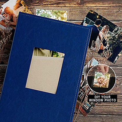 Ywlake Photo Album 4x6 300 Pockets, Leather Photo Albums Holds 300 Horizontal Only Pictures Blue - color: Blue, size: 300 Pockets