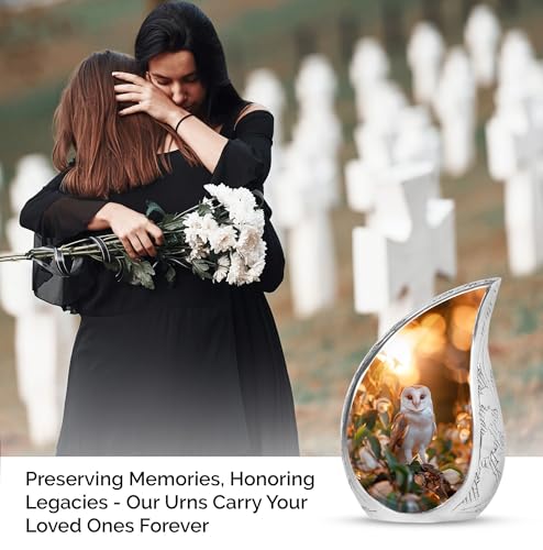 Owl Urn - Tear Drop Urns for Ashes - Urn for Human Ashes - Cremation Urns for Men - Cremation Memorial (3 inch Pack of 2) - size: Keepsake-2