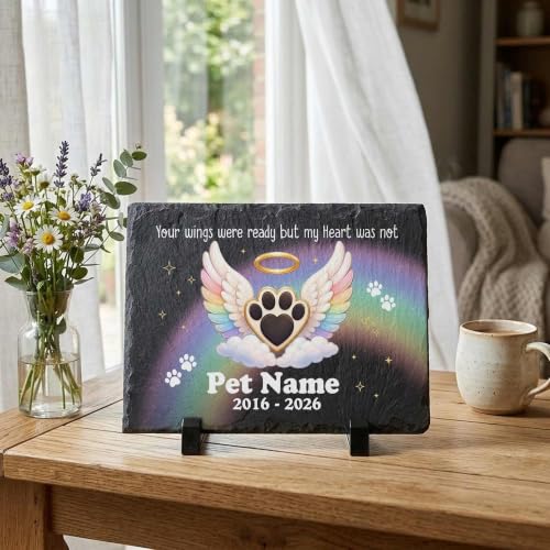 Dog Memorial Gifts Garden Stone Rainbow Bridge Pet Memorial Stone - color: Design 12